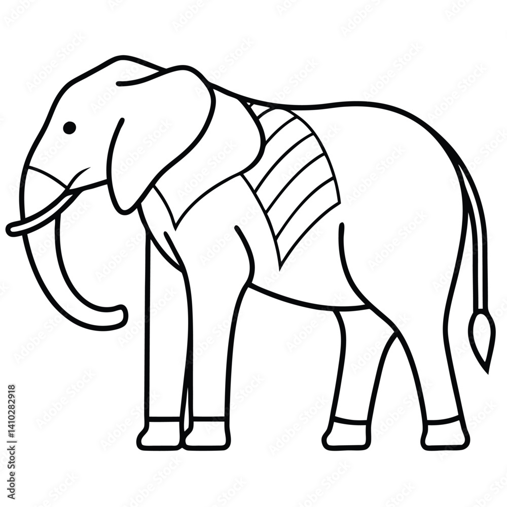 Fototapeta premium African Elephant illustration flat vector design 
