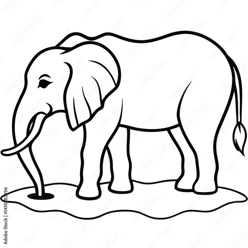 Obraz premium African Elephant illustration flat vector design 