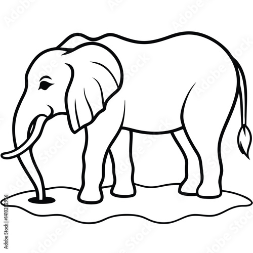 African Elephant illustration flat vector design
