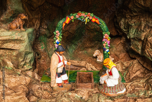 Obraz na płótnie Christmas nativity scene in Tenerife, Spain w salonie