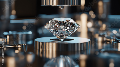 diamond in the laboratory, diamond cutting, professional gemstone settings jewellery craft laboratory, generative ai