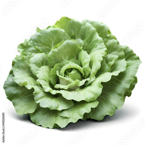 Fresh green cabbage head vegetable close up healthy eating ingredient for cooking and salads diet food on transparent background