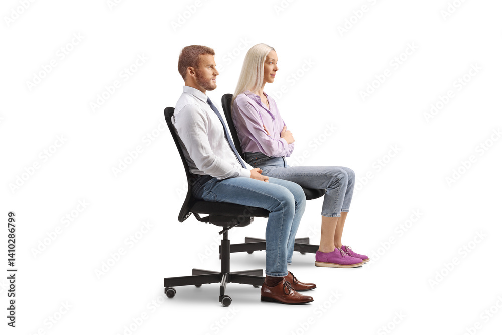 Professional people sitting in office chairs Professional people sitting in office chairs