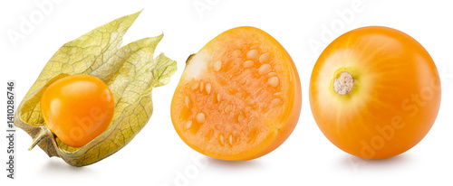 Fotografía set of physalis isolated on a white background