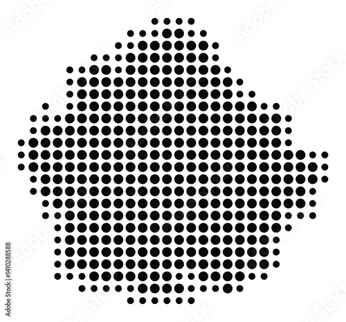 Symbol Map of the Provincia Cuenca (Spain) showing the territory with a pattern of black circles
