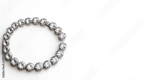 Wallpaper Mural Handcrafted diamond tennis bracelet with a sleek roundcut design, isolated on a pure white background Torontodigital.ca