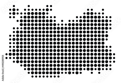 Symbol Map of the Provincia Ciudad Real (Spain) showing the territory with a pattern of black circles