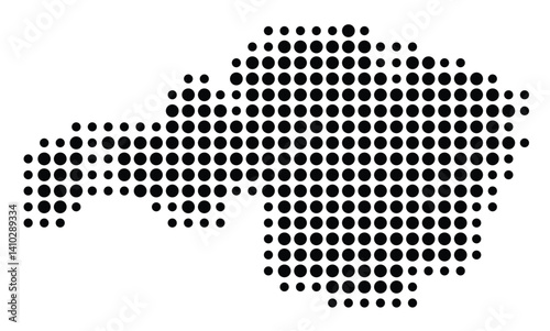 Symbol Map of the Provincia Bizkaia (Spain) showing the territory with a pattern of black circles