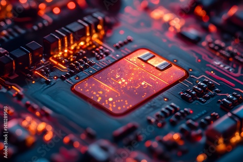 Close-up of a person inserting a gold chip into a credit card, representing digital finance, secure payment technology, and modern banking innovations.