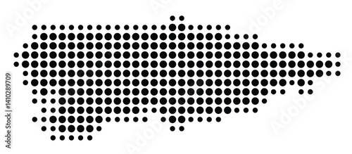 Symbol Map of the Provincia Asturias (Spain) showing the territory with a pattern of black circles