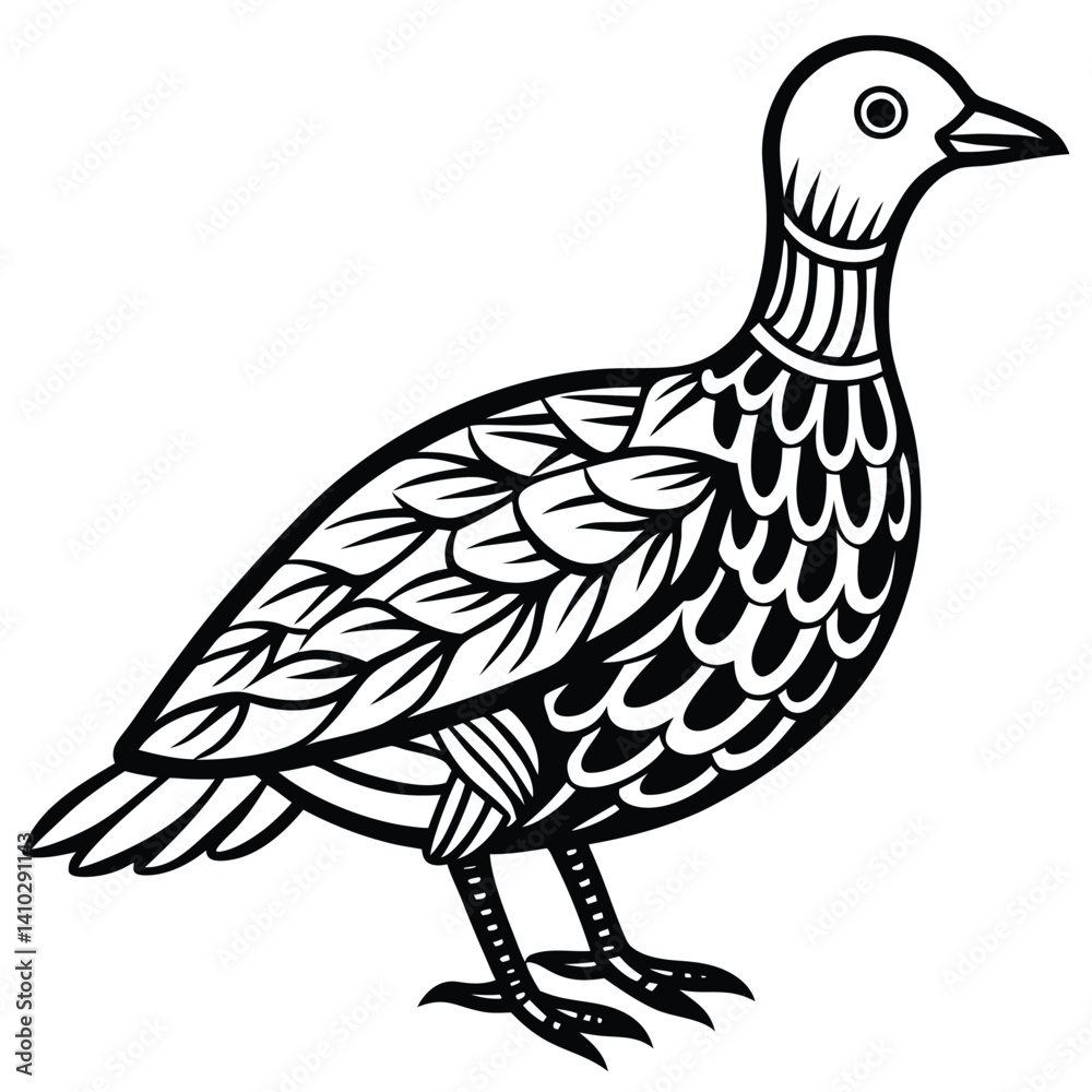 Fototapeta premium American Woodcock illustration flat vector design