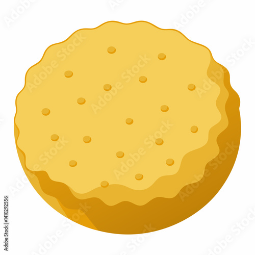 A single yellow cookie placed on a clean white background.
