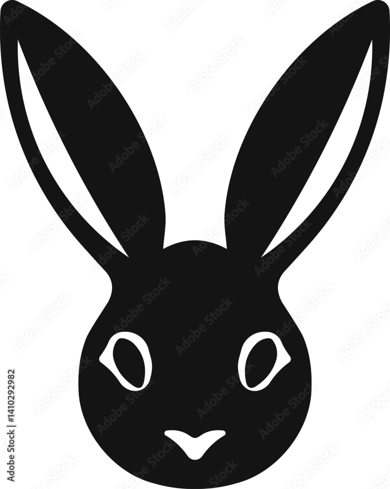 Obraz premium Head rabbit, bunny icon. Vector. Flat design.