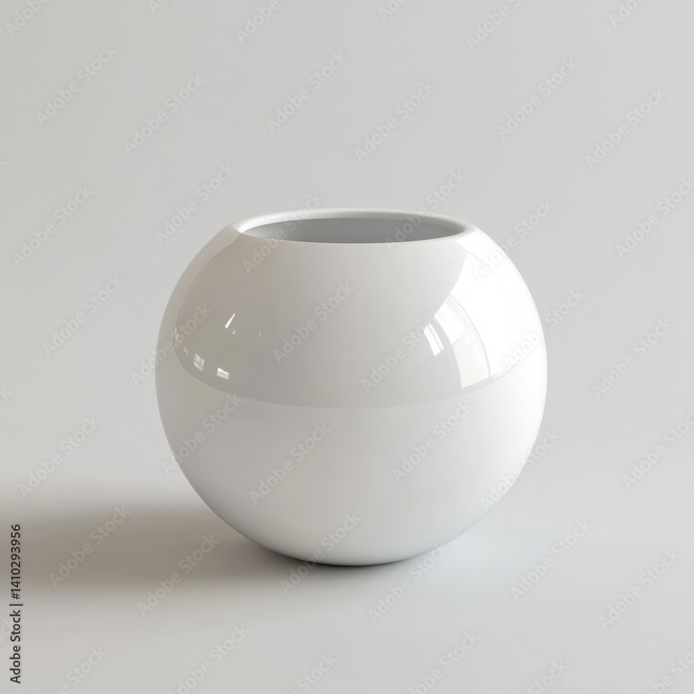 Simple, round, white planter Simple, round, white planter