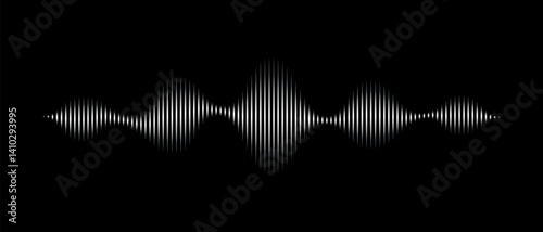 Sound linear wave on dark background, AI voice assistant visualization, Sound wave equalizer, Vector illustration.