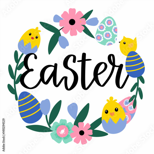 Happy Easter day. Ester decoration. Cute Easter background
