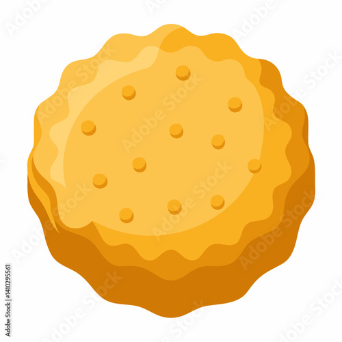 A single yellow cookie placed on a clean white background.