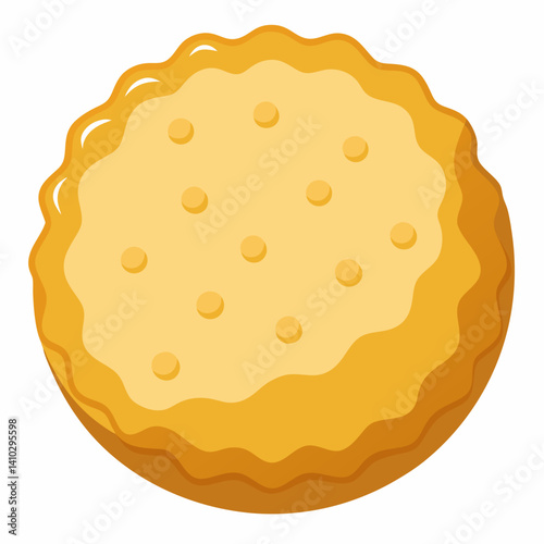 A single yellow cookie placed on a clean white background.