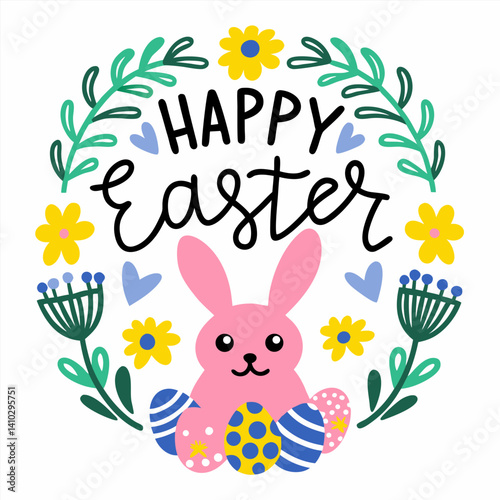 Happy Easter day. Ester decoration. Cute Easter background
