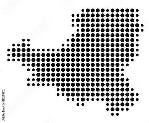 Symbol Map of the Kanton Schwyz (Switzerland) showing the Kanton with a pattern of black circles