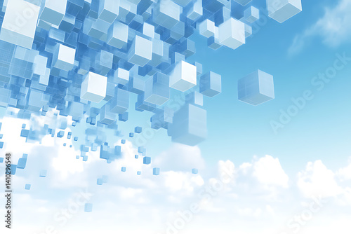 Light blue technological background with minimal 3D objects, creating a clean and modern scene for tech, presentations, and digital branding visuals.

