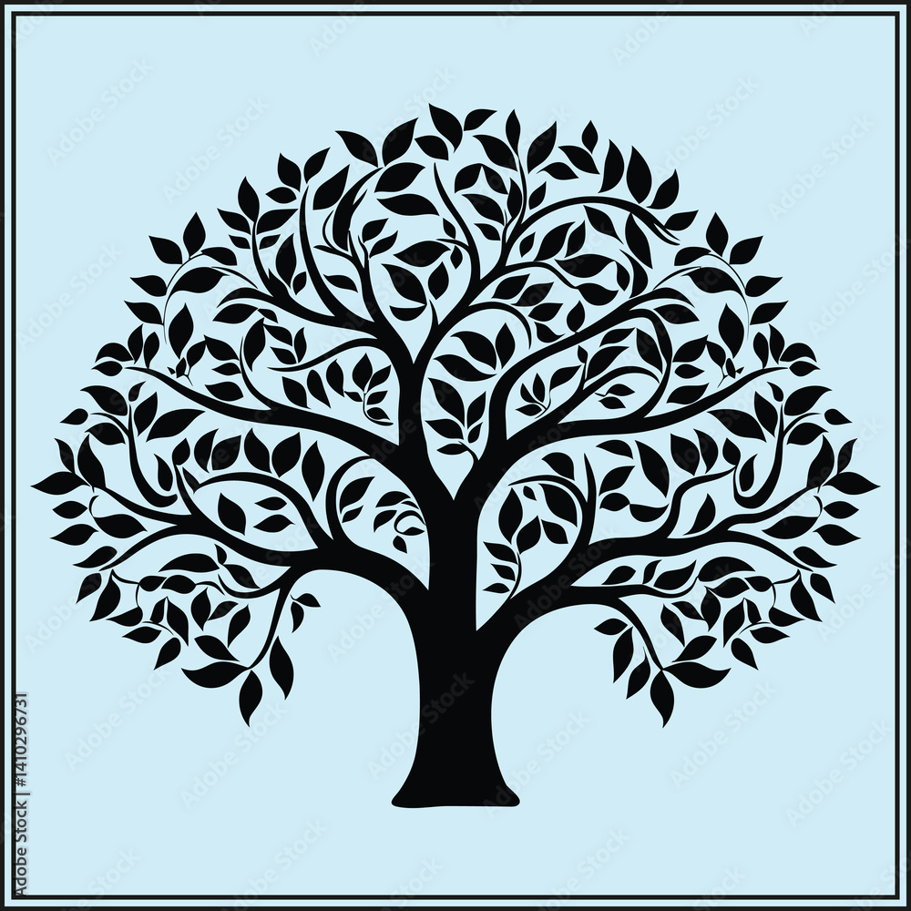 Fototapeta premium Family Tree Silhouette, Legacy Icon