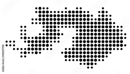 Symbol Map of the Kanton Basel-Landschaft (Switzerland) showing the Kanton with a pattern of black circles