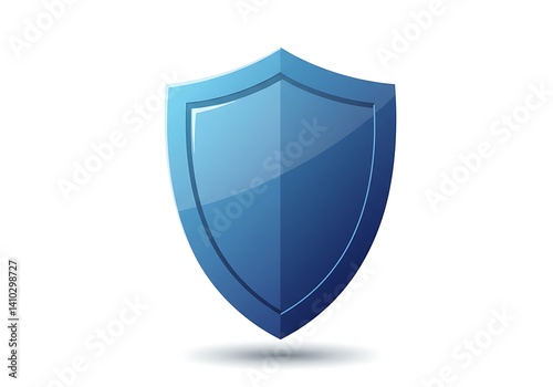 Glossy, pale blue shield icon, signifying protection. Free Download Glossy, pale blue shield icon, signifying protection. - GFXLoad