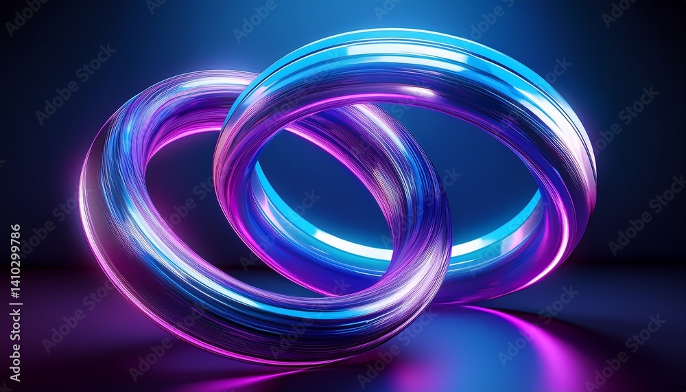 abstract blue and purple colored rings 3d render abstract blue and purple colored rings 3d render