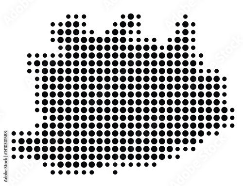 Symbol Map of the Province Antwerp (Belgium) showing the territory with a pattern of black circles