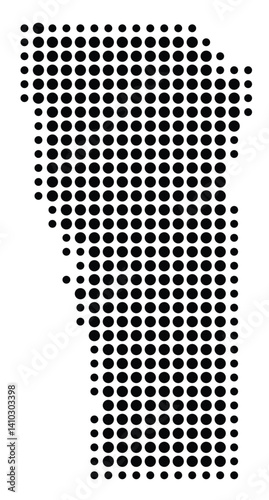 Symbol Map of the Province San Luis (Argentina) showing the territory with a pattern of black circles