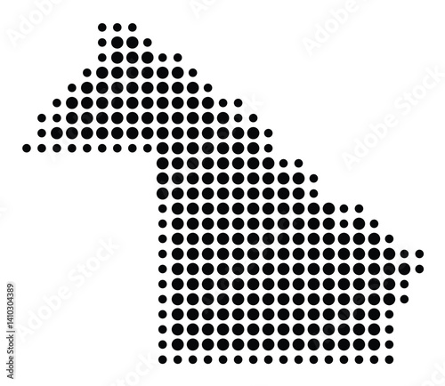 Symbol Map of the Province Chaco (Argentina) showing the territory with a pattern of black circles