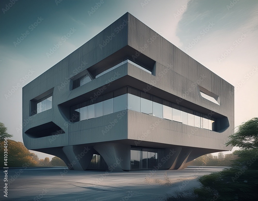 Naklejka premium brutalist concrete building