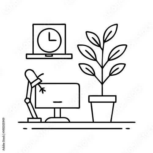 office plant icon, office plant vector illustration-simple illustration of office plant, perfect for office plant logos and icons