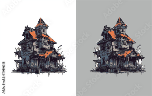 Obraz na płótnie Halloween Vector , Halloween house Vector ,Horror Vector , Horror house Vector , w salonie
