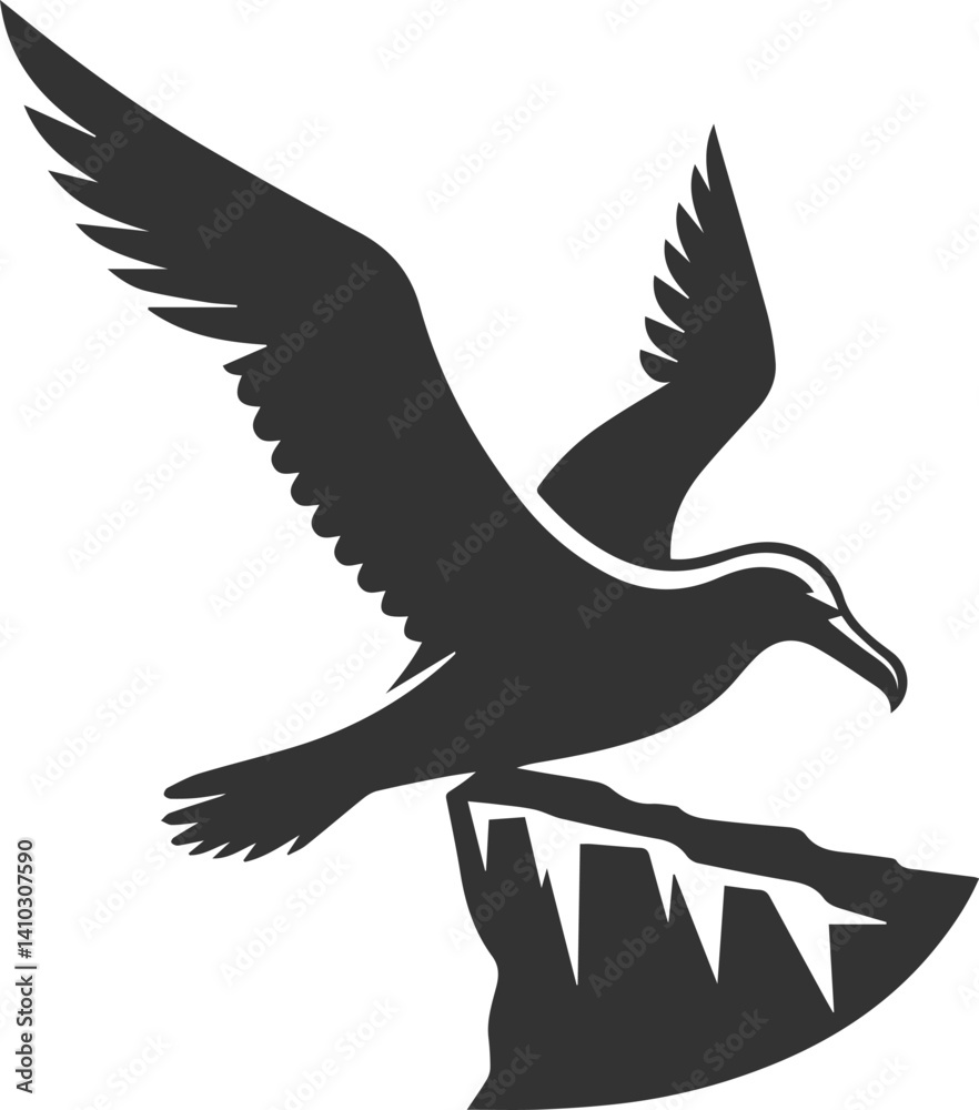 Obraz premium Albatross silhouette bird vector