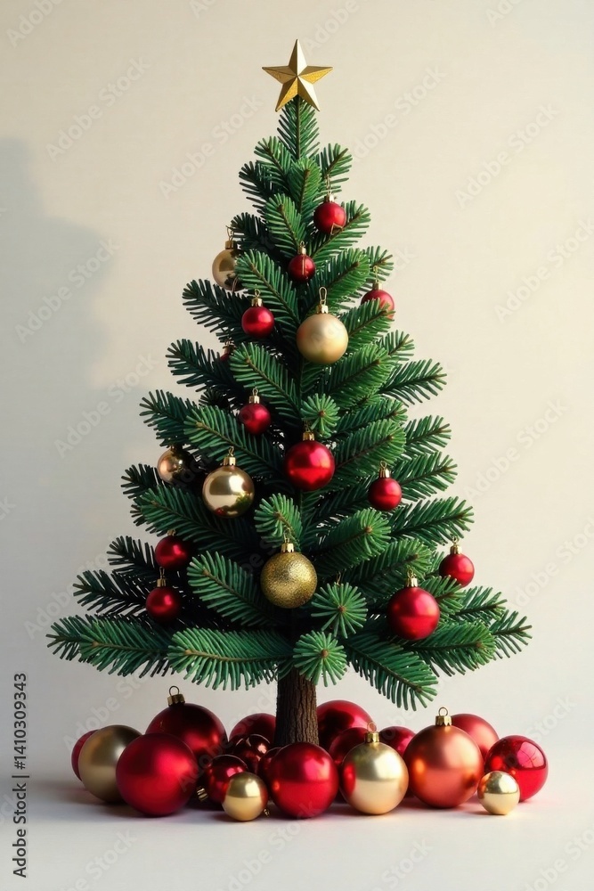 Christmas tree with ornaments scattered around base, Ornaments, Winter Wonderland, Holiday Decor Christmas tree with ornaments scattered around base, Ornaments, Winter Wonderland, Holiday Decor