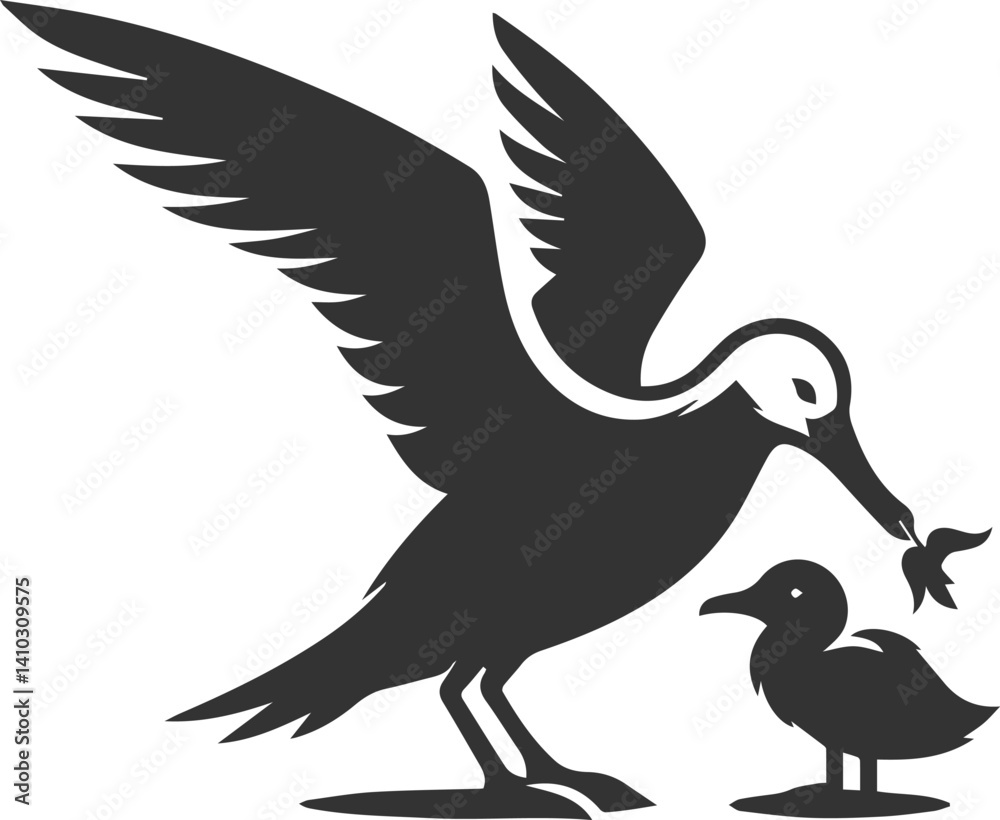 Fototapeta premium Albatross silhouette bird vector