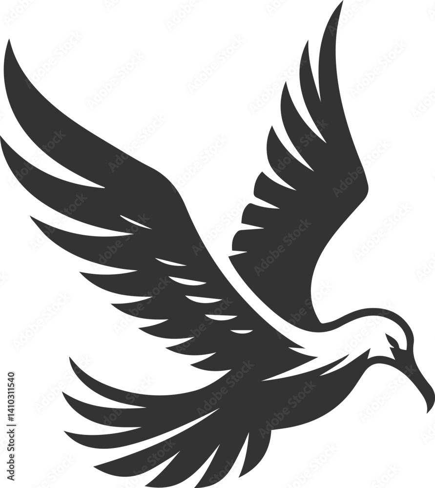 Obraz premium Albatross silhouette bird vector
