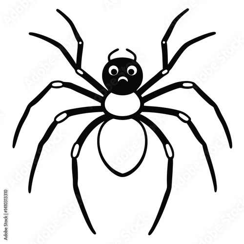 Black Widow Spider illustration flat vector design