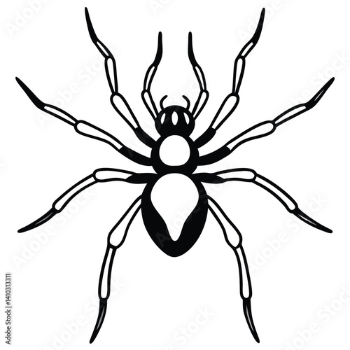 Black Widow Spider illustration flat vector design