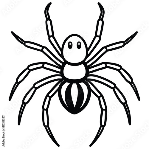 Black Widow Spider illustration flat vector design