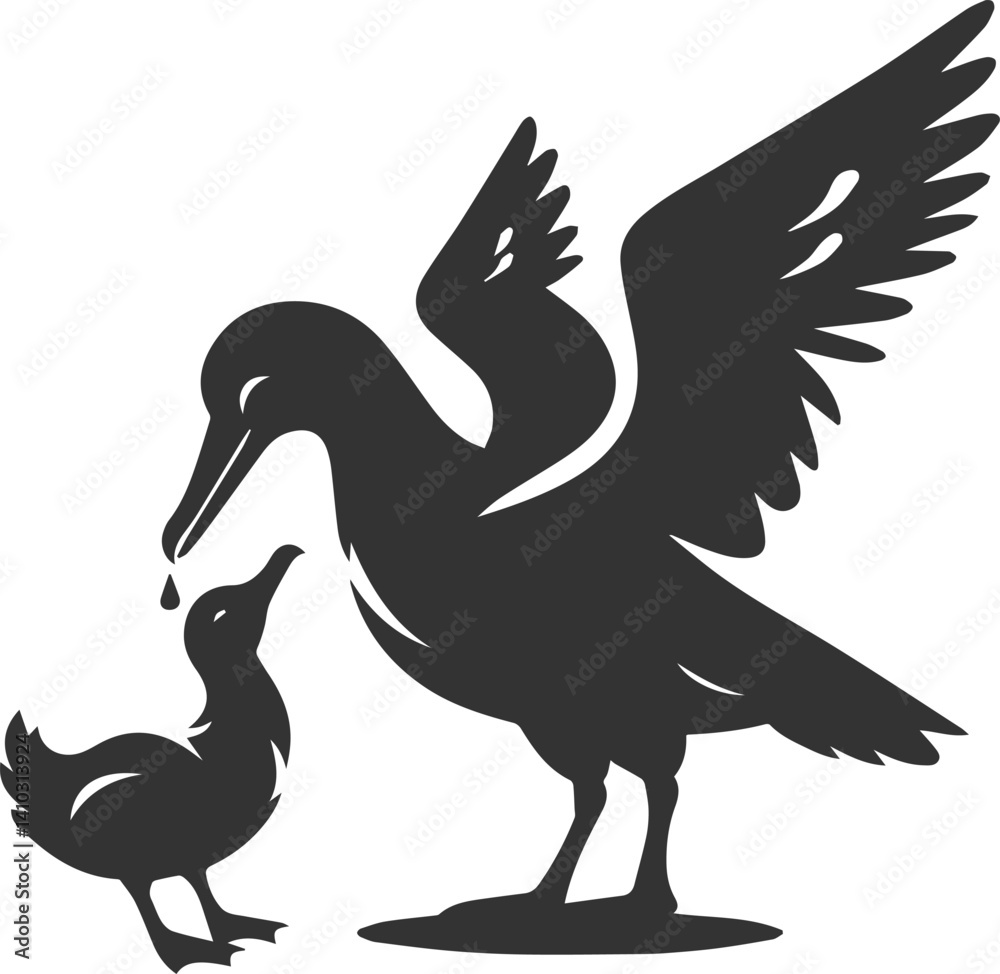Fototapeta premium Albatross silhouette bird vector