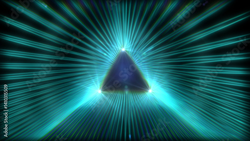 futuristic lens flare. light explosion star with glowing particles and lines. abstract abstract rays background.