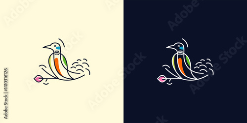 colorful turtle dove logo vector icon illustration