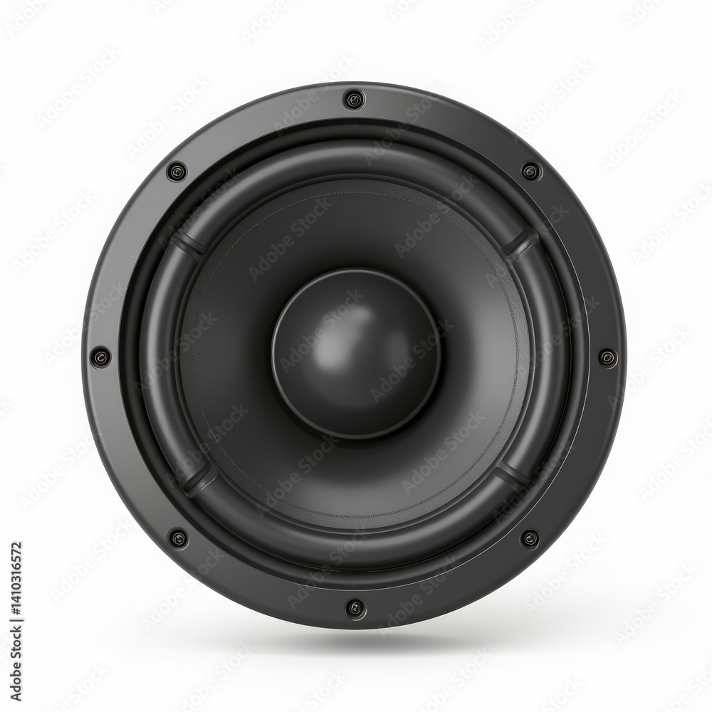 3D Floating Car Subwoofer Speaker Isolated on White Background - Stylized Emoji Look 3D Floating Car Subwoofer Speaker Isolated on White Background - Stylized Emoji Look