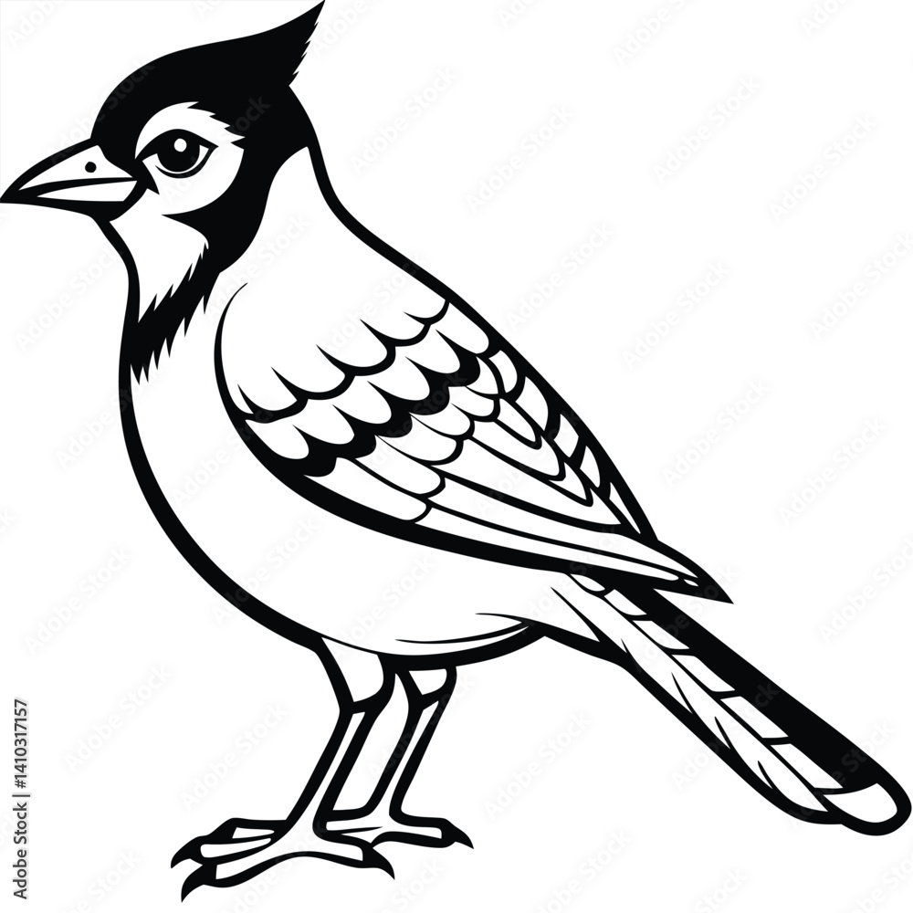 Obraz premium Blue Jay illustration flat vector design