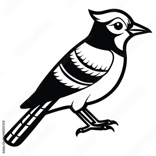 Blue Jay illustration flat vector design photo