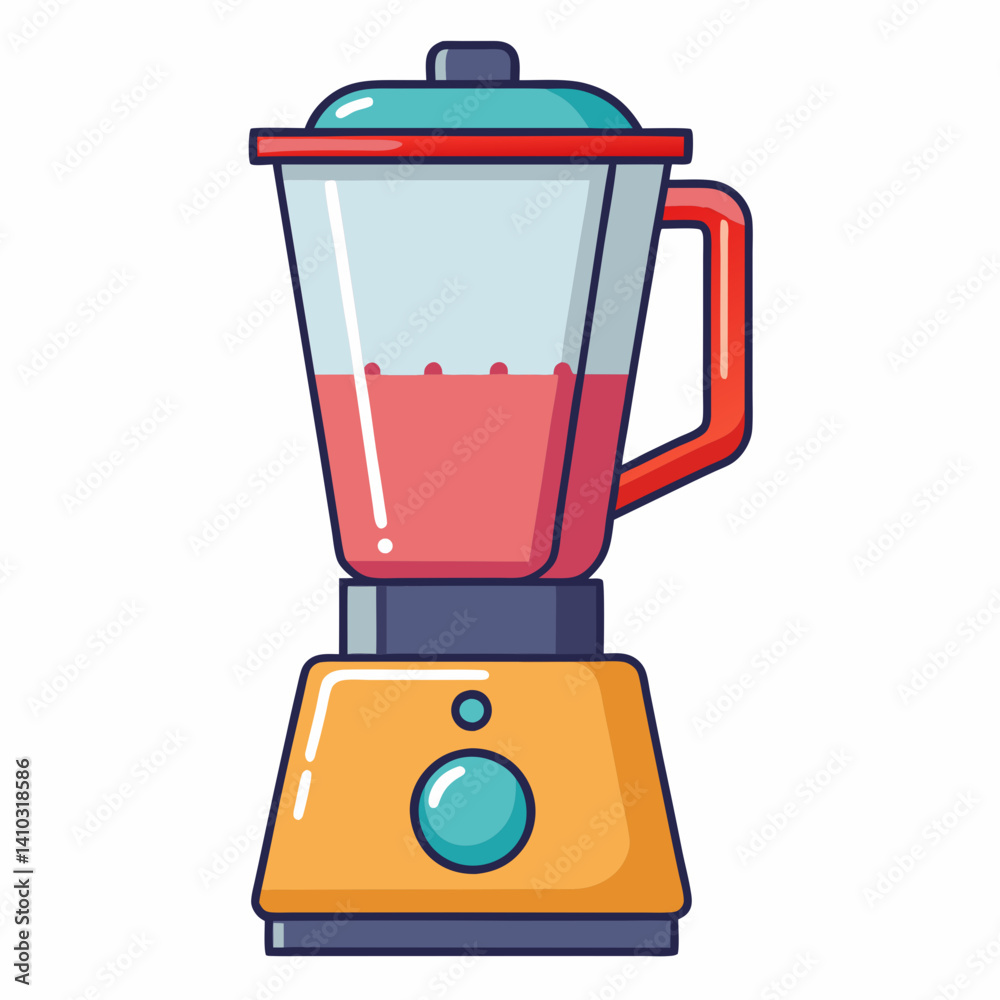 Blender icon mixing pink smoothie in a colorful kitchen setting Blender icon mixing pink smoothie in a colorful kitchen setting