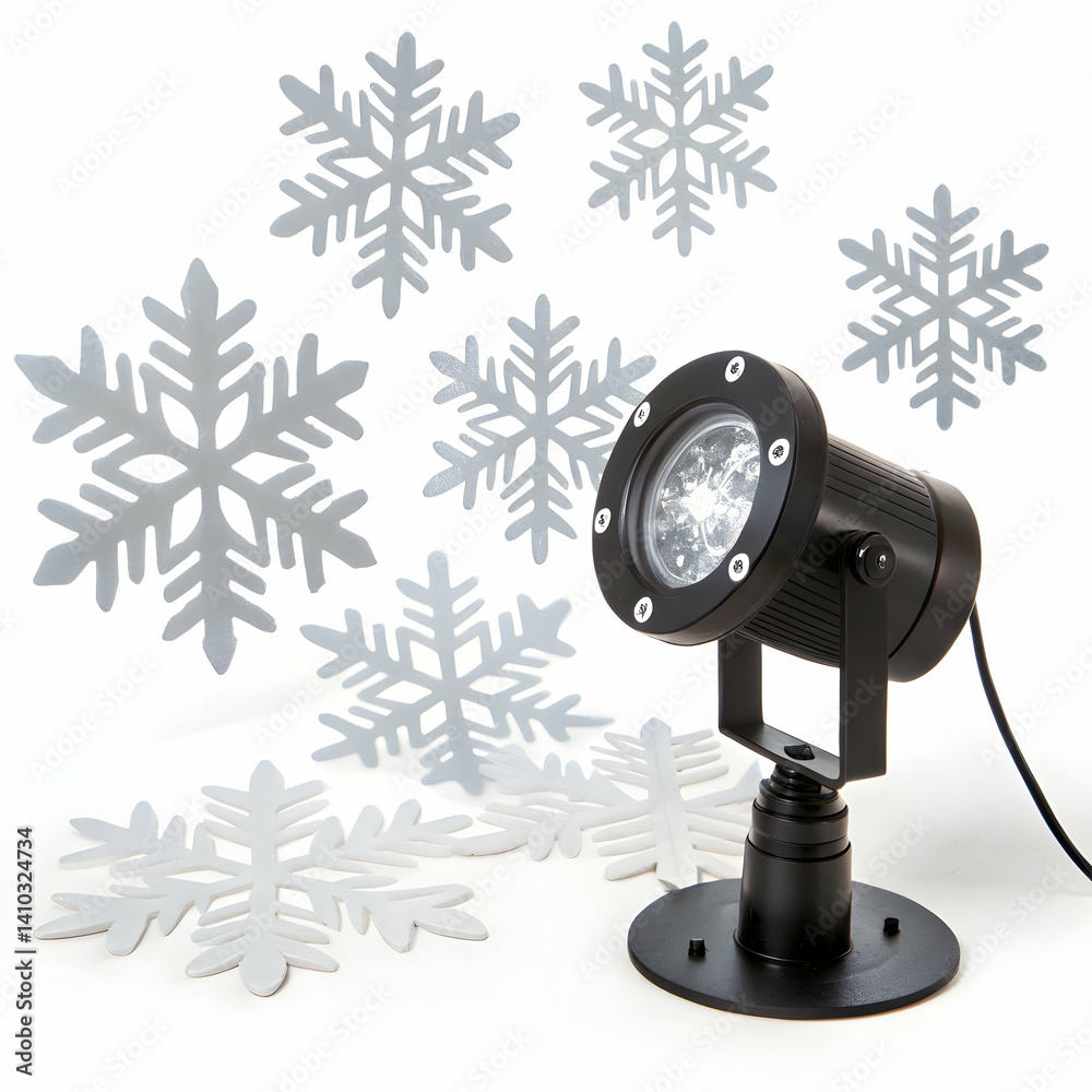 Naklejka premium Outdoor Snowflake Projector Light for Holiday Decorations